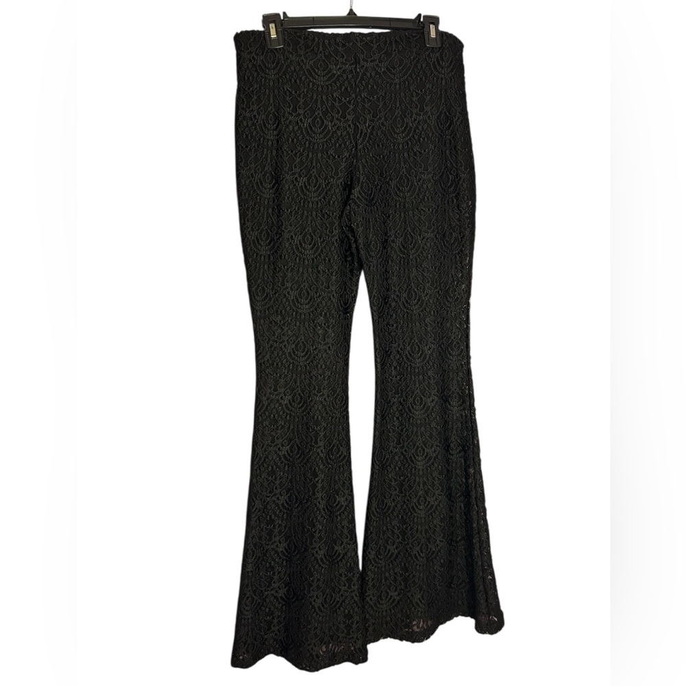 Chic Black Lace Flare Pants, Pre-loved.